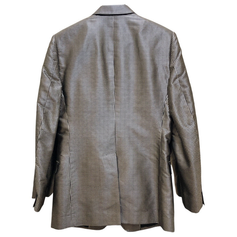 ドルチェ＆ガッバーナ Dolce & Gabbana MARTINI ドット柄テーラードジャケット G2742T シルバー シルク メンズ テーラードジャケット