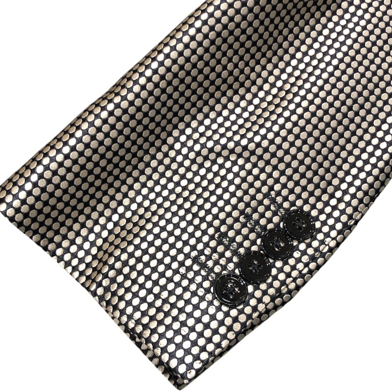 ドルチェ＆ガッバーナ Dolce & Gabbana MARTINI ドット柄テーラードジャケット G2742T シルバー シルク メンズ テーラードジャケット