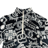シャネル CHANEL 総柄ハーフジップ ベロアトップス P74548 ブラック ビスコース78% ポリアミド20％ エラスタン2% レディース その他トップス