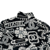 シャネル CHANEL 総柄ハーフジップ ベロアトップス P74548 ブラック ビスコース78% ポリアミド20％ エラスタン2% レディース その他トップス