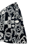 シャネル CHANEL 総柄ハーフジップ ベロアトップス P74548 ブラック ビスコース78% ポリアミド20％ エラスタン2% レディース その他トップス