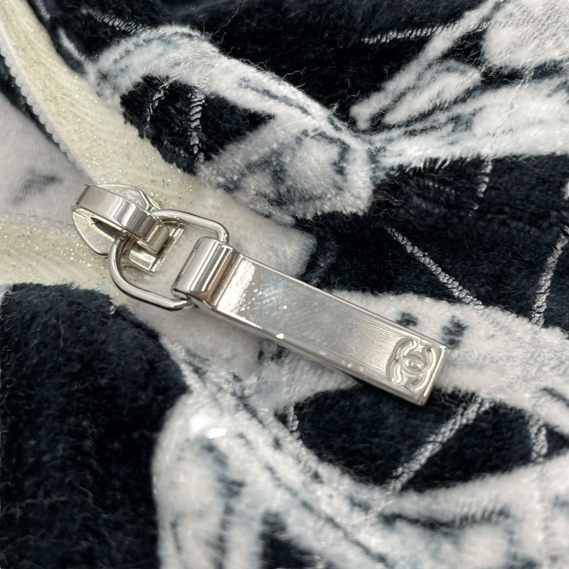 シャネル CHANEL 総柄ハーフジップ ベロアトップス P74548 ブラック ビスコース78% ポリアミド20％ エラスタン2% レディース その他トップス
