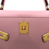 エルメス HERMES ケリー28　外縫い A刻 ローズサクラ　GD金具 タデラクト レディース ショルダーバッグ