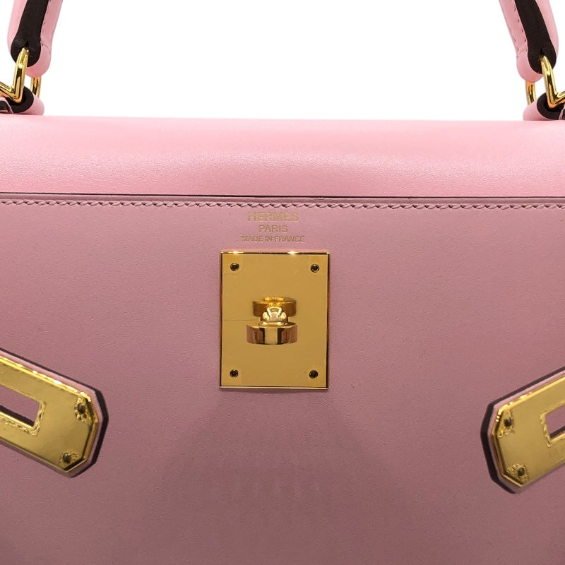 エルメス HERMES ケリー28　外縫い A刻 ローズサクラ　GD金具 タデラクト レディース ショルダーバッグ