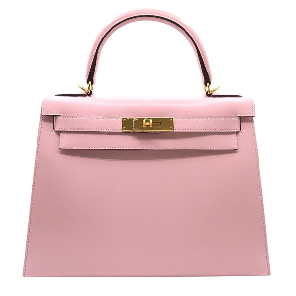 エルメス HERMES ケリー28　外縫い A刻 ローズサクラ　GD金具 タデラクト レディース ショルダーバッグ