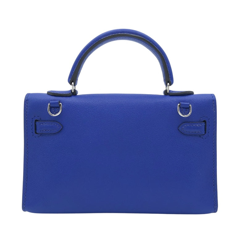 エルメス HERMES タイニーケリー □O刻 ブルーエレクトリック シルバー
