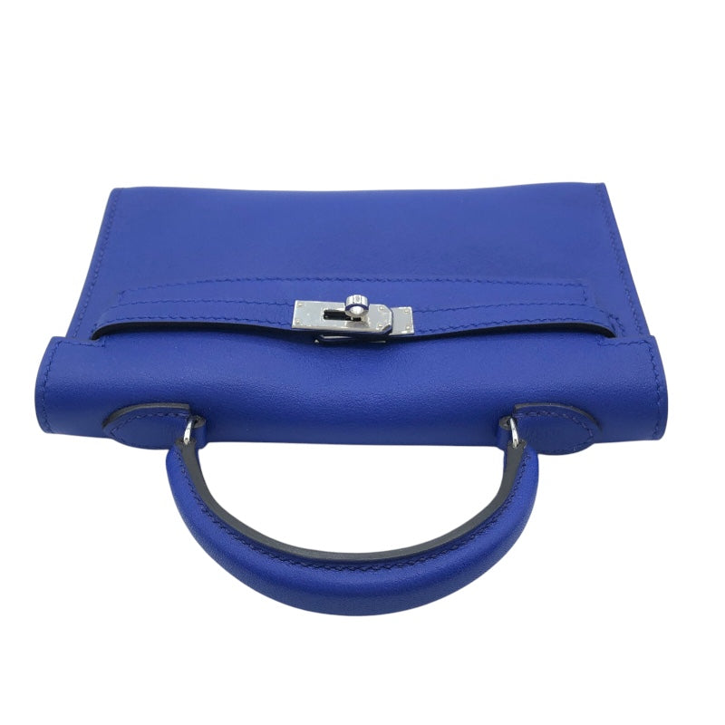 エルメス HERMES タイニーケリー □O刻 ブルーエレクトリック シルバー