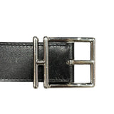 エルメス HERMES リバーシブルベルト 90cm A刻 ブラック×ゴールド シルバー金具 ボックスカーフ/トゴ ユニセックス ベルト