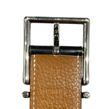 エルメス HERMES リバーシブルベルト 90cm A刻 ブラック×ゴールド シルバー金具 ボックスカーフ/トゴ ユニセックス ベルト
