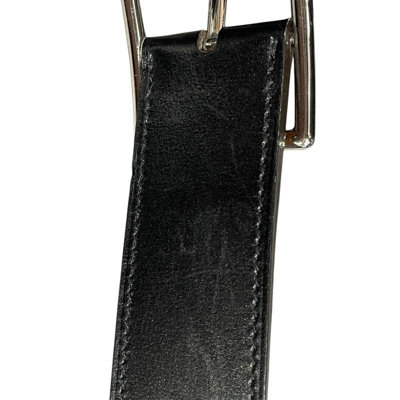 エルメス HERMES リバーシブルベルト 90cm A刻 ブラック×ゴールド シルバー金具 ボックスカーフ/トゴ ユニセックス ベルト
