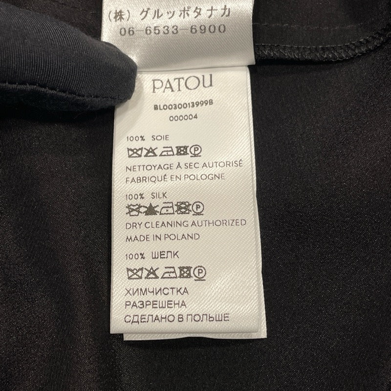 パトゥ PATOU アイコニックドレープシルクブラウス BL0030013999B ブラック シルク レディース 長袖シャツ