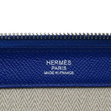 エルメス HERMES ジップタブレット D刻印(2019年製) ブルーエレクトリック シルバー金具 エプソン メンズ クラッチバッグ