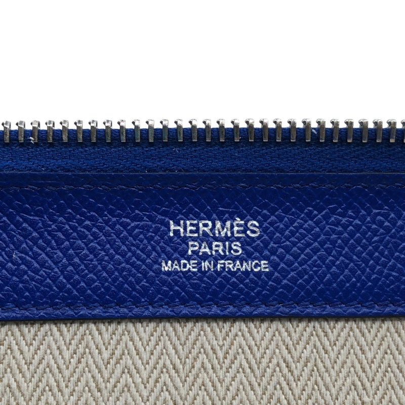 エルメス HERMES ジップタブレット D刻印(2019年製) ブルーエレクトリック シルバー金具 エプソン メンズ クラッチバッグ