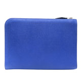 エルメス HERMES ジップタブレット D刻印(2019年製) ブルーエレクトリック シルバー金具 エプソン メンズ クラッチバッグ