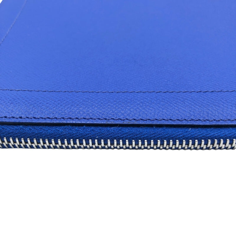 エルメス HERMES ジップタブレット D刻印(2019年製) ブルーエレクトリック シルバー金具 エプソン メンズ クラッチバッグ