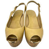 ジミーチュウ JIMMY CHOO コルクソールサンダル 35 イエロー パテントレザー レディース サンダル
