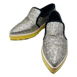 ジミーチュウ JIMMY CHOO グリッタースリッポン シルバー×イエロー 38 グリッター レディース スリッポン