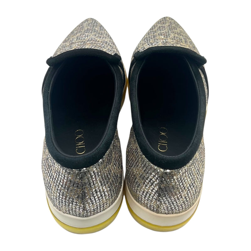 ジミーチュウ JIMMY CHOO グリッタースリッポン シルバー×イエロー 38 グリッター レディース スリッポン