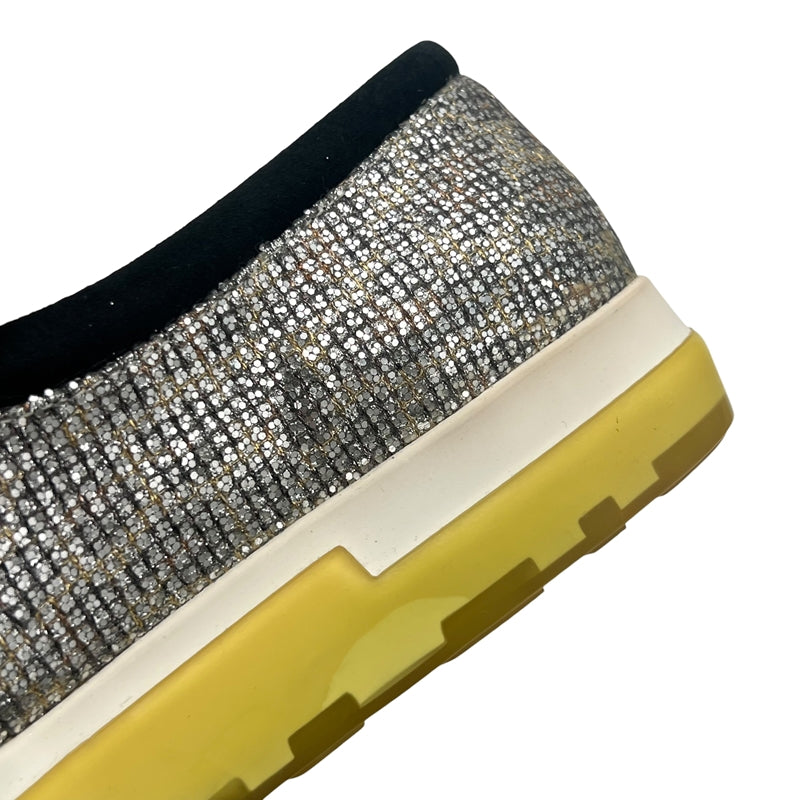 ジミーチュウ JIMMY CHOO グリッタースリッポン シルバー×イエロー 38 グリッター レディース スリッポン