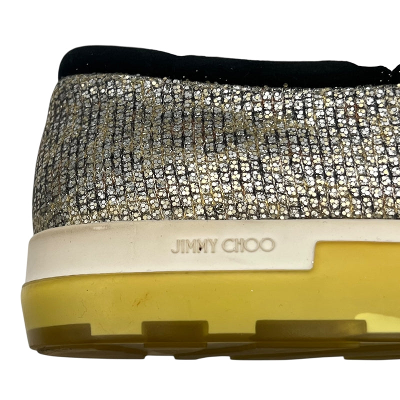 ジミーチュウ JIMMY CHOO グリッタースリッポン シルバー×イエロー 38 グリッター レディース スリッポン