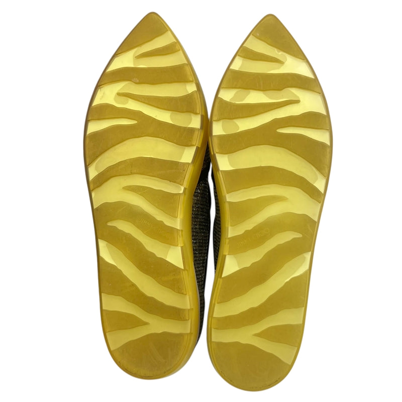 ジミーチュウ JIMMY CHOO グリッタースリッポン シルバー×イエロー 38 グリッター レディース スリッポン