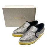 ジミーチュウ JIMMY CHOO グリッタースリッポン シルバー×イエロー 38 グリッター レディース スリッポン