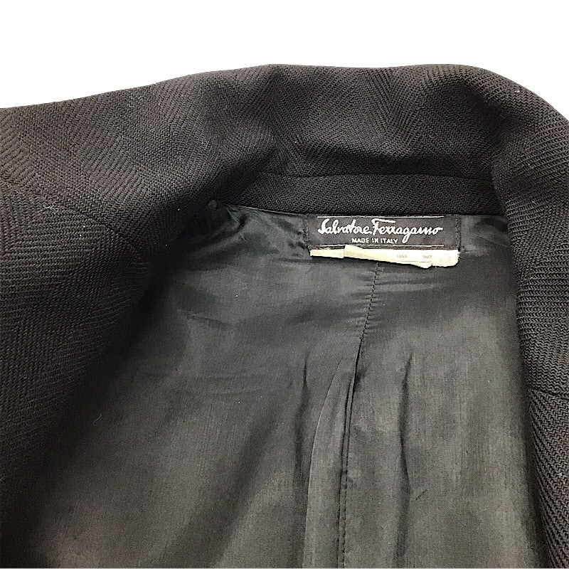 サルヴァトーレ・フェラガモ Salvatore Ferragamo テーラードジャケット 38 AW/F ブラック ウール レディース テーラードジャケット