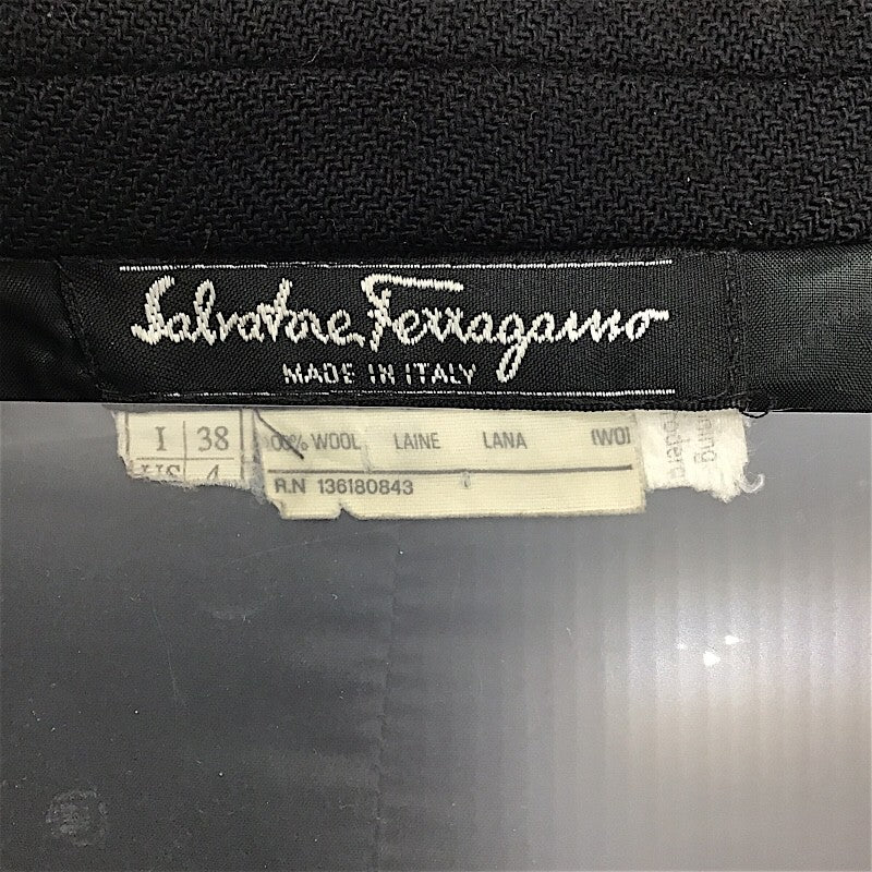 サルヴァトーレ・フェラガモ Salvatore Ferragamo テーラードジャケット 38 AW/F ブラック ウール レディース テーラードジャケット