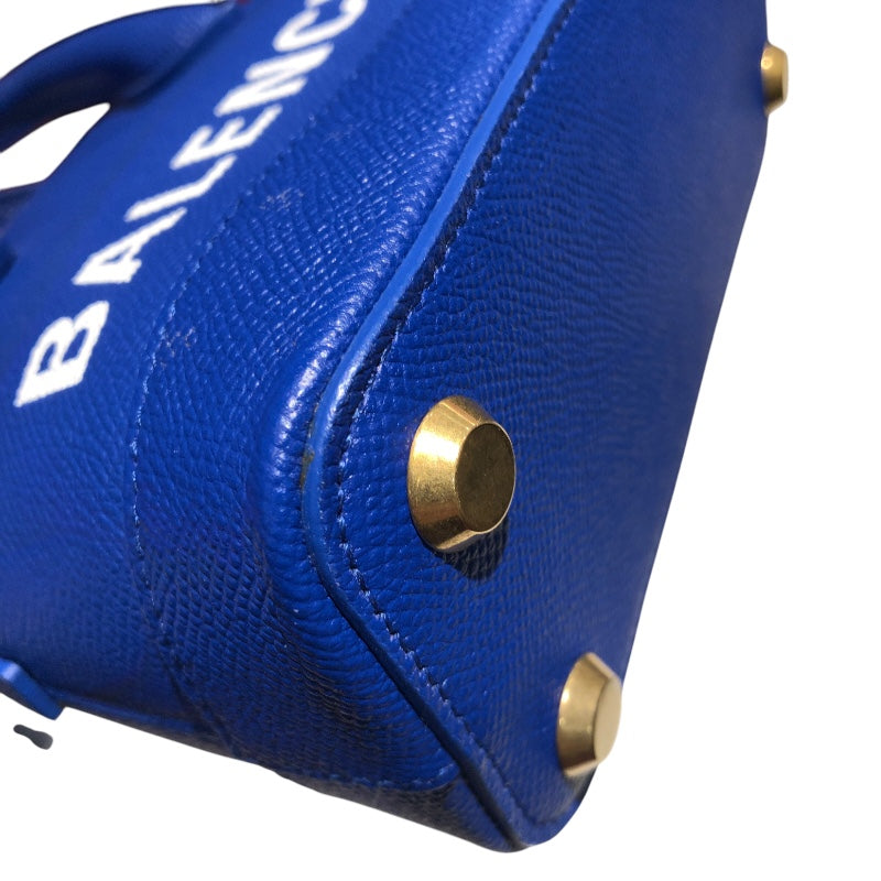 バレンシアガ BALENCIAGA ヴィルXXS 525050 0OT0M ブルー・ゴールド金具 レザー レディース ハンドバッグ