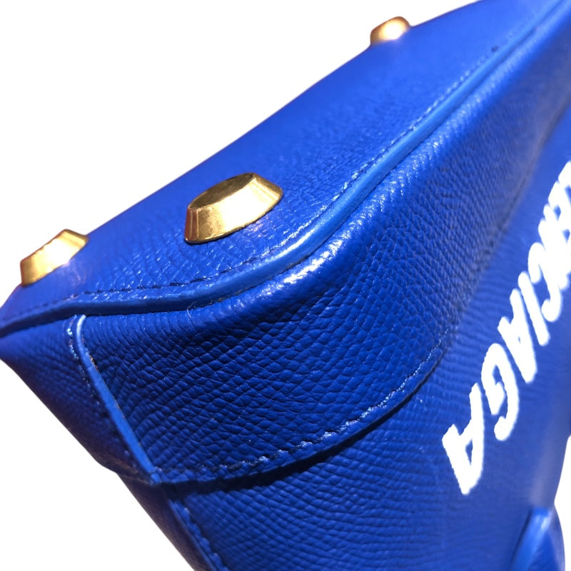 バレンシアガ BALENCIAGA ヴィルXXS 525050 0OT0M ブルー・ゴールド金具 レザー レディース ハンドバッグ