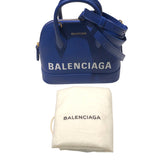 バレンシアガ BALENCIAGA ヴィルXXS 525050 0OT0M ブルー・ゴールド金具 レザー レディース ハンドバッグ