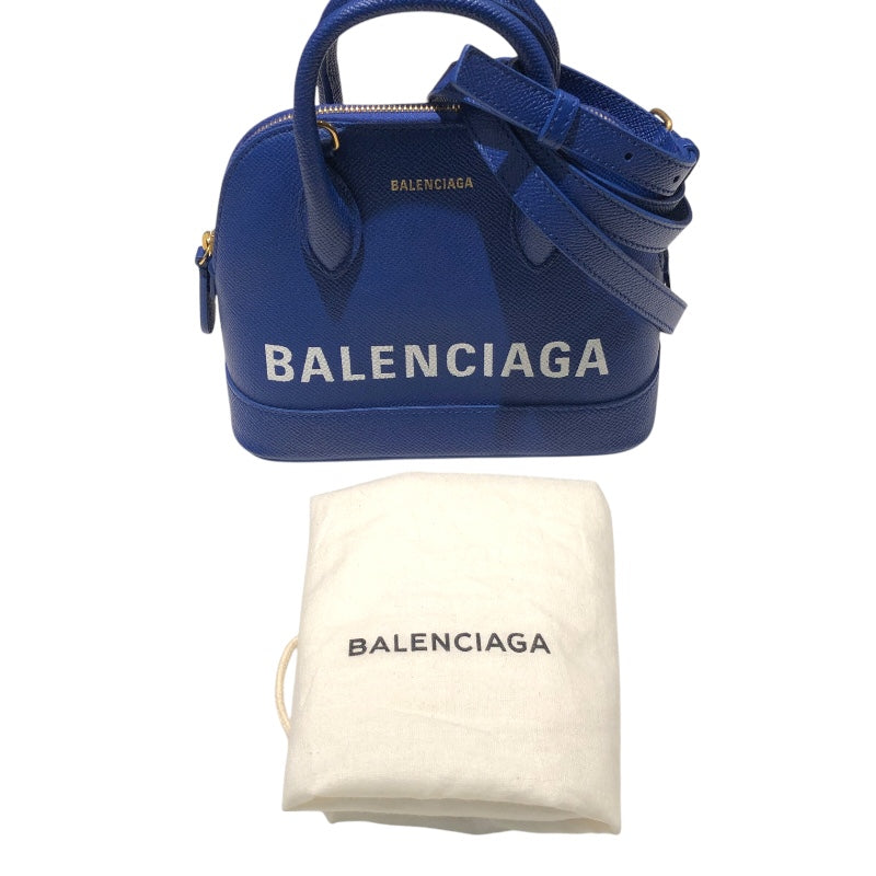 バレンシアガ BALENCIAGA ヴィルXXS 525050 0OT0M ブルー・ゴールド金具 レザー レディース ハンドバッグ