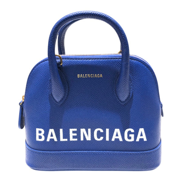 バレンシアガ BALENCIAGA ヴィルXXS 525050 0OT0M ブルー・ゴールド金具 レザー レディース ハンドバッグ