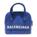 バレンシアガ BALENCIAGA ヴィルXXS 525050 0OT0M ブルー・ゴールド金具 レザー レディース ハンドバッグ