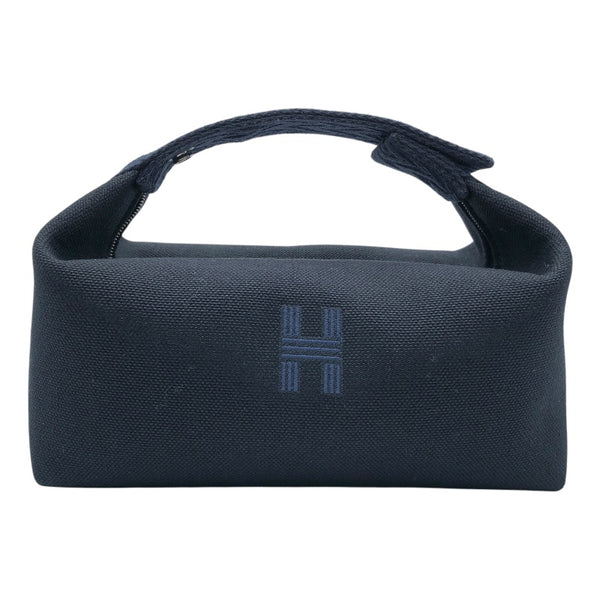 エルメス HERMES ブリッド・ア・ブラックPM ブラック/ブルーニュイ　SV金具 キャンバス レディース ハンドバッグ
