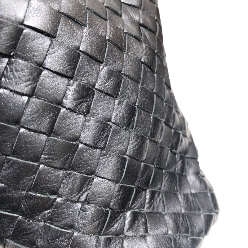 ボッテガ・ヴェネタ BOTTEGA VENETA イントレチャートショルダーバッグ ブラック レザー・ハラコ メンズ ショルダーバッグ