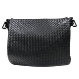 ボッテガ・ヴェネタ BOTTEGA VENETA イントレチャートショルダーバッグ ブラック レザー・ハラコ メンズ ショルダーバッグ