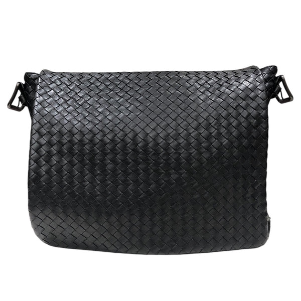 ボッテガ・ヴェネタ BOTTEGA VENETA イントレチャートショルダーバッグ ブラック レザー・ハラコ メンズ ショルダーバッグ