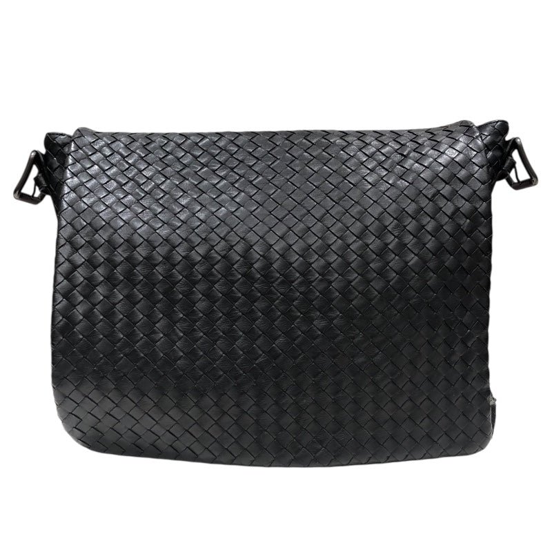ボッテガ・ヴェネタ BOTTEGA VENETA イントレチャートショルダーバッグ ブラック レザー・ハラコ メンズ ショルダーバッグ