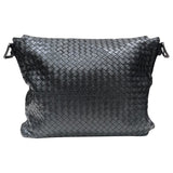 ボッテガ・ヴェネタ BOTTEGA VENETA イントレチャートショルダーバッグ ブラック レザー・ハラコ メンズ ショルダーバッグ