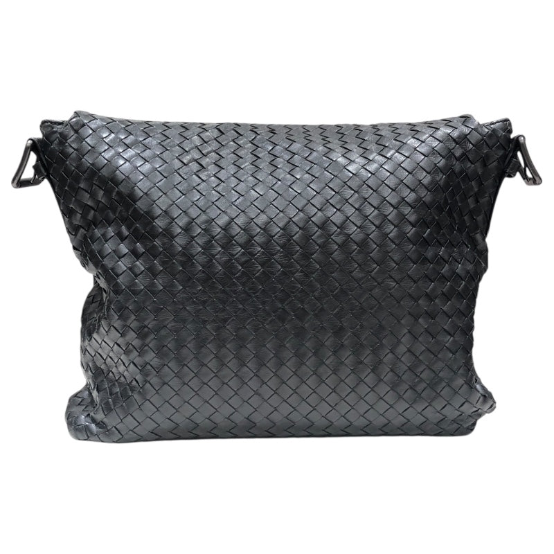 ボッテガ・ヴェネタ BOTTEGA VENETA イントレチャートショルダーバッグ ブラック レザー・ハラコ メンズ ショルダーバッグ