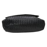 ボッテガ・ヴェネタ BOTTEGA VENETA イントレチャートショルダーバッグ ブラック レザー・ハラコ メンズ ショルダーバッグ