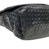 ボッテガ・ヴェネタ BOTTEGA VENETA イントレチャートショルダーバッグ ブラック レザー・ハラコ メンズ ショルダーバッグ