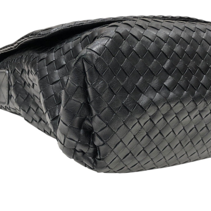 ボッテガ・ヴェネタ BOTTEGA VENETA イントレチャートショルダーバッグ ブラック レザー・ハラコ メンズ ショルダーバッグ