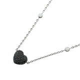ショパール Chopard ハートモチーフダイヤ/ブラックダイヤ　ネックレス K18WG ジュエリー
