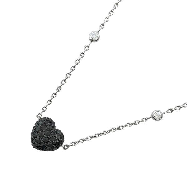 ショパール Chopard ハートモチーフダイヤ/ブラックダイヤ　ネックレス K18WG ジュエリー