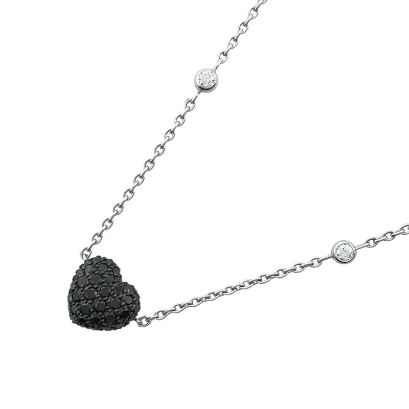 ショパール Chopard ハートモチーフダイヤ/ブラックダイヤ　ネックレス K18WG ジュエリー