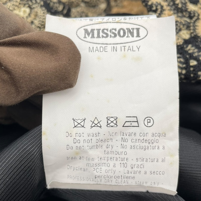 ミッソーニ MISSONI 総柄ニットコート ベージュ コットン レディース その他アウター