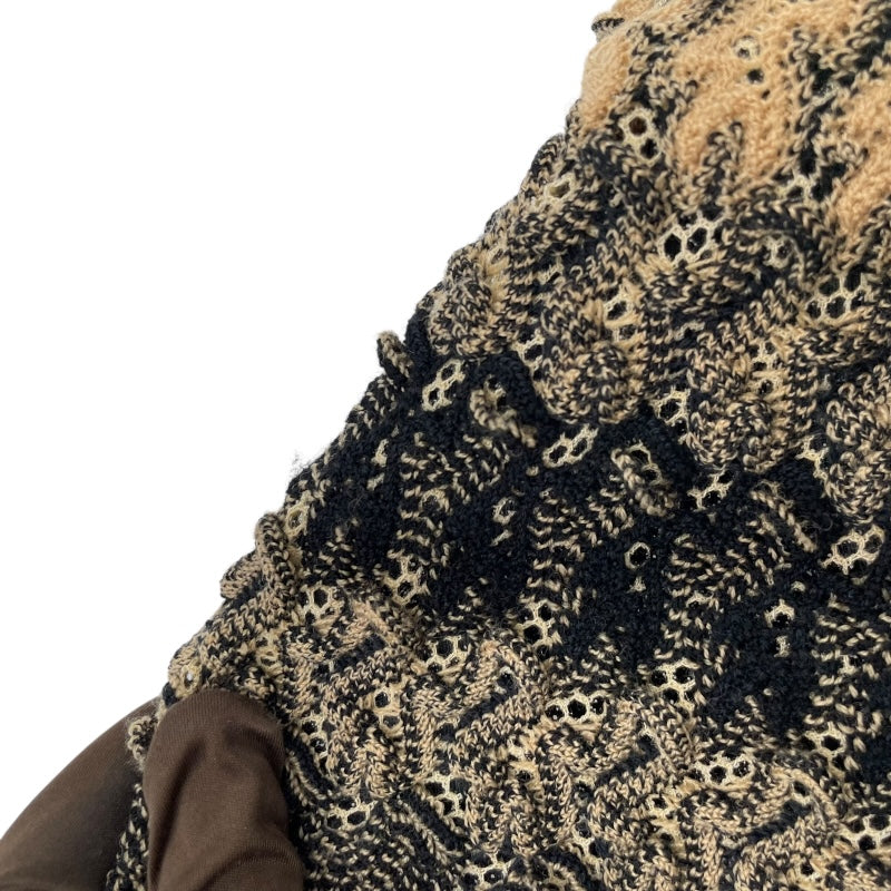 ミッソーニ高級ニットコート波模様ポンチョ ミッソーニ Missoni ニットポンチョ 羊毛ラメミックス オレンジ