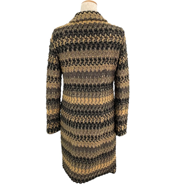 ミッソーニ MISSONI 総柄ニットコート ベージュ コットン レディース その他アウター